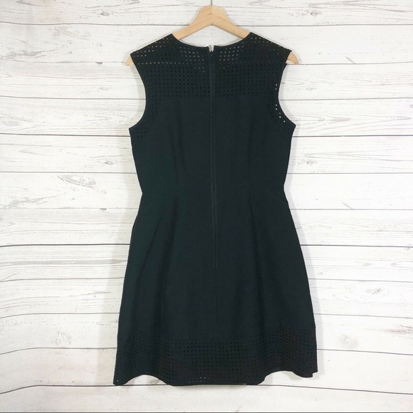 J CREW Sleeveless Perforated Fit & Flare Cocktail Dress in Black- Size 2 - Picture 4 of 13
